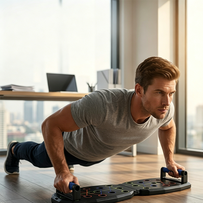 🔥LAST DAY 49% OFF! Foldable Push Up Board with Resistance Bands, Home Workout Training Equipment