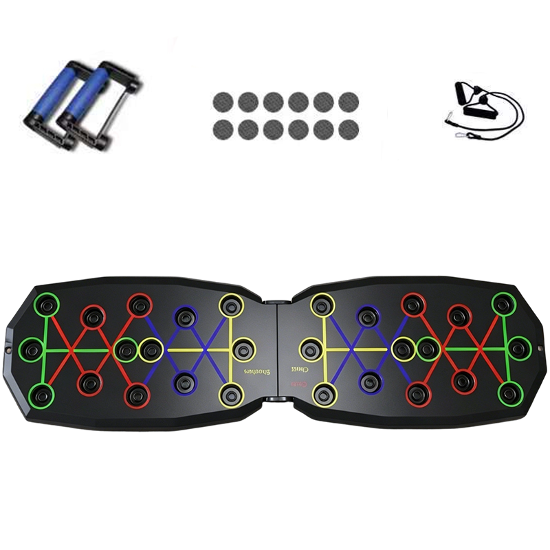 🔥LAST DAY 49% OFF! Foldable Push Up Board with Resistance Bands, Home Workout Training Equipment
