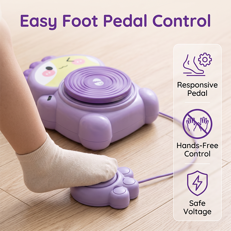🔥Limited-Time 49% OFF! Kids Electric Pottery Wheel Kit with Foot Pedal, Air Dry Clay & Paints | Fun Creative Art Craft Set for Children