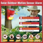 🚨 Worried About Backyard Safety? Solar Motion Alarm 110dB Loud Siren & IP55 Waterproof