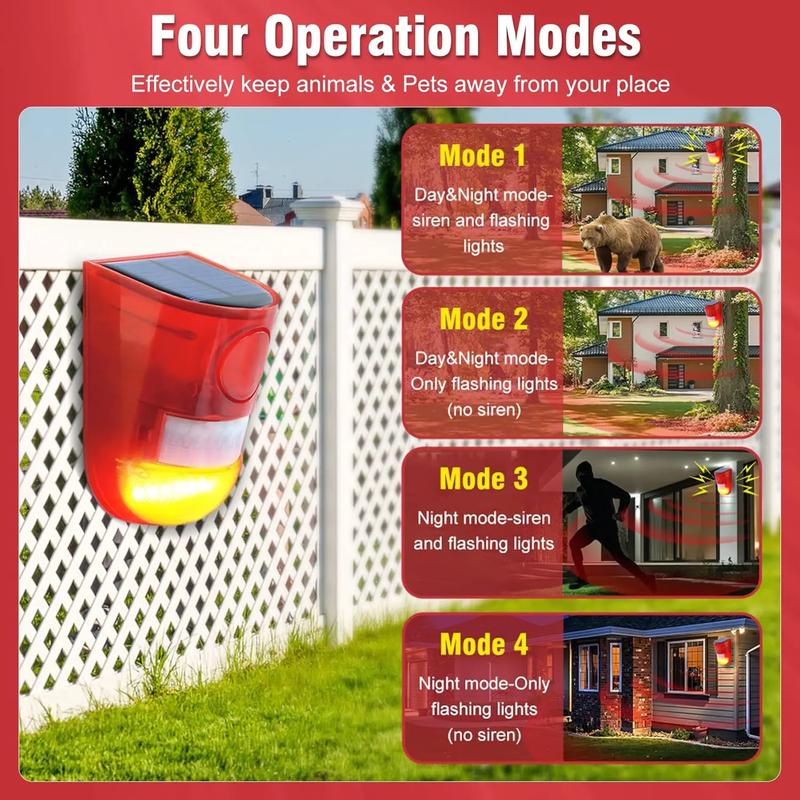 🚨 Worried About Backyard Safety? Solar Motion Alarm 110dB Loud Siren & IP55 Waterproof