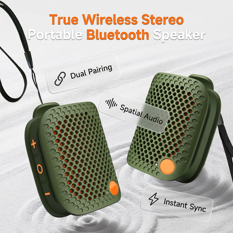 🔥LIMITED TIME 49% OFF! 🎵Mini Portable Bluetooth Speaker, TWS Stereo Pairing, IPX5 Waterproof Wireless Speaker for Outdoor, Shower & Travel