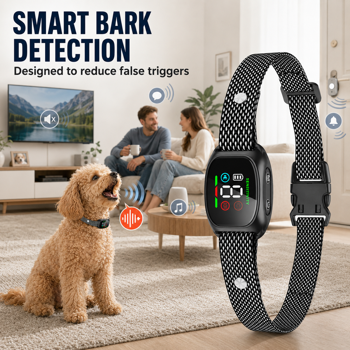 🐶 Stop Excessive Barking! Smart Anti Bark Collar, No False Triggers