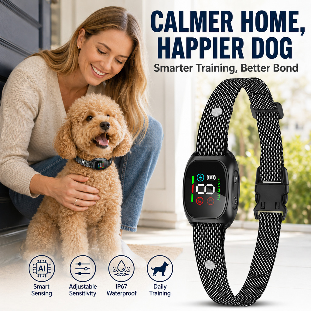 🐶 Stop Excessive Barking! Smart Anti Bark Collar, No False Triggers