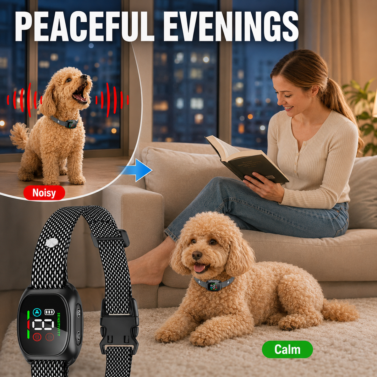 🐶 Stop Excessive Barking! Smart Anti Bark Collar, No False Triggers