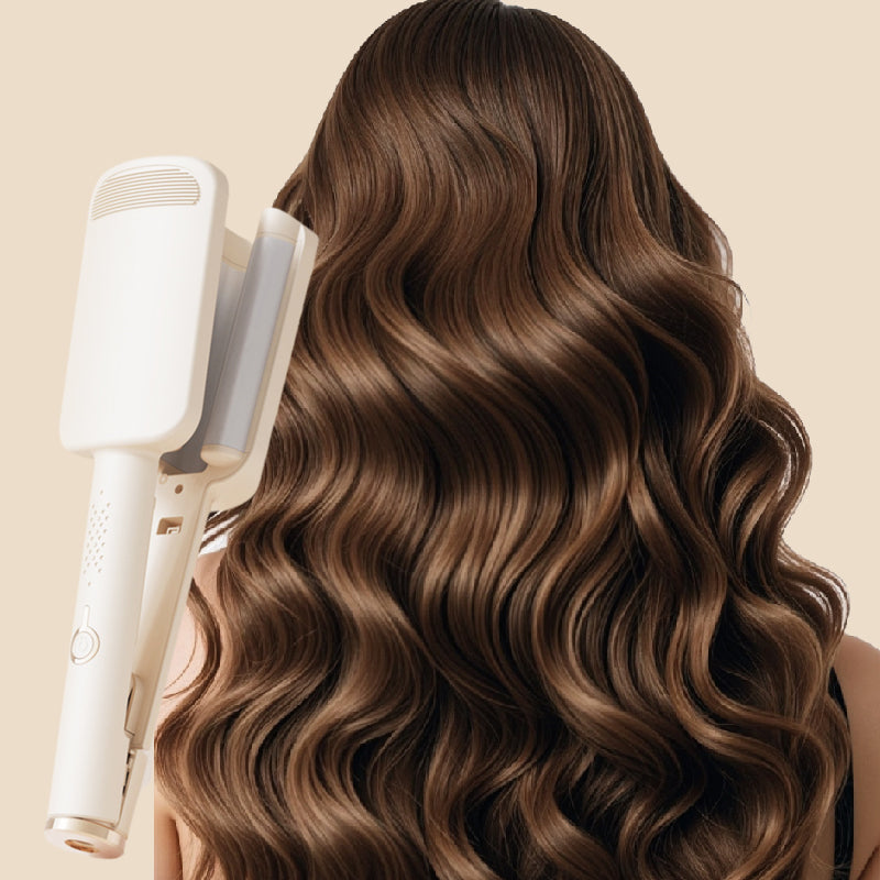 💈Get Gorgeous Wavy Hair At Home! Wavy Curling Iron – Salon Shine & Heat Protection ✨