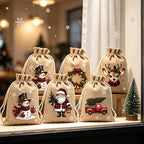 🎄🎁 Ditch Disposable Wrapping Paper! Special Offer Reusable Festive Drawstring Gift Bags