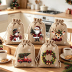 🎄🎁 Ditch Disposable Wrapping Paper! Special Offer Reusable Festive Drawstring Gift Bags