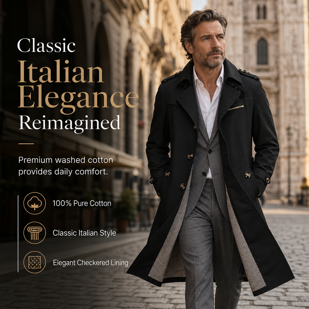 Men's pure cotton casual jacket in classic styling