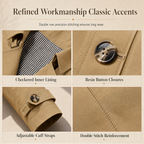 Checkered lining detail inside men's casual cotton jacket