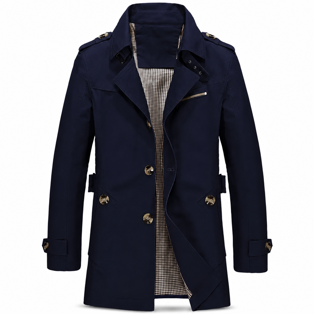 Men's casual cotton jacket finish detail