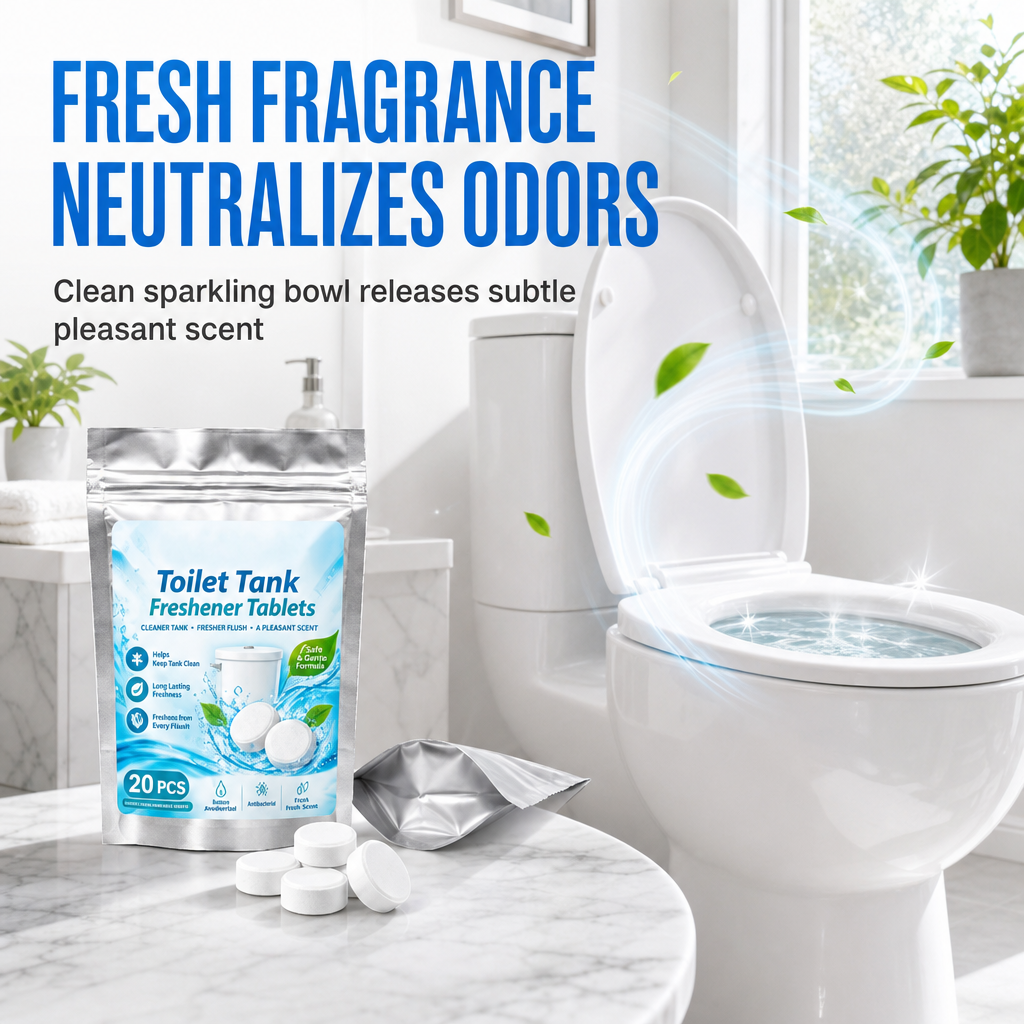🔥BUY 3 GET 2 FREE🔥20 Pack White Round Effervescent Toilet Tank Freshener and Deodorizer Tablets