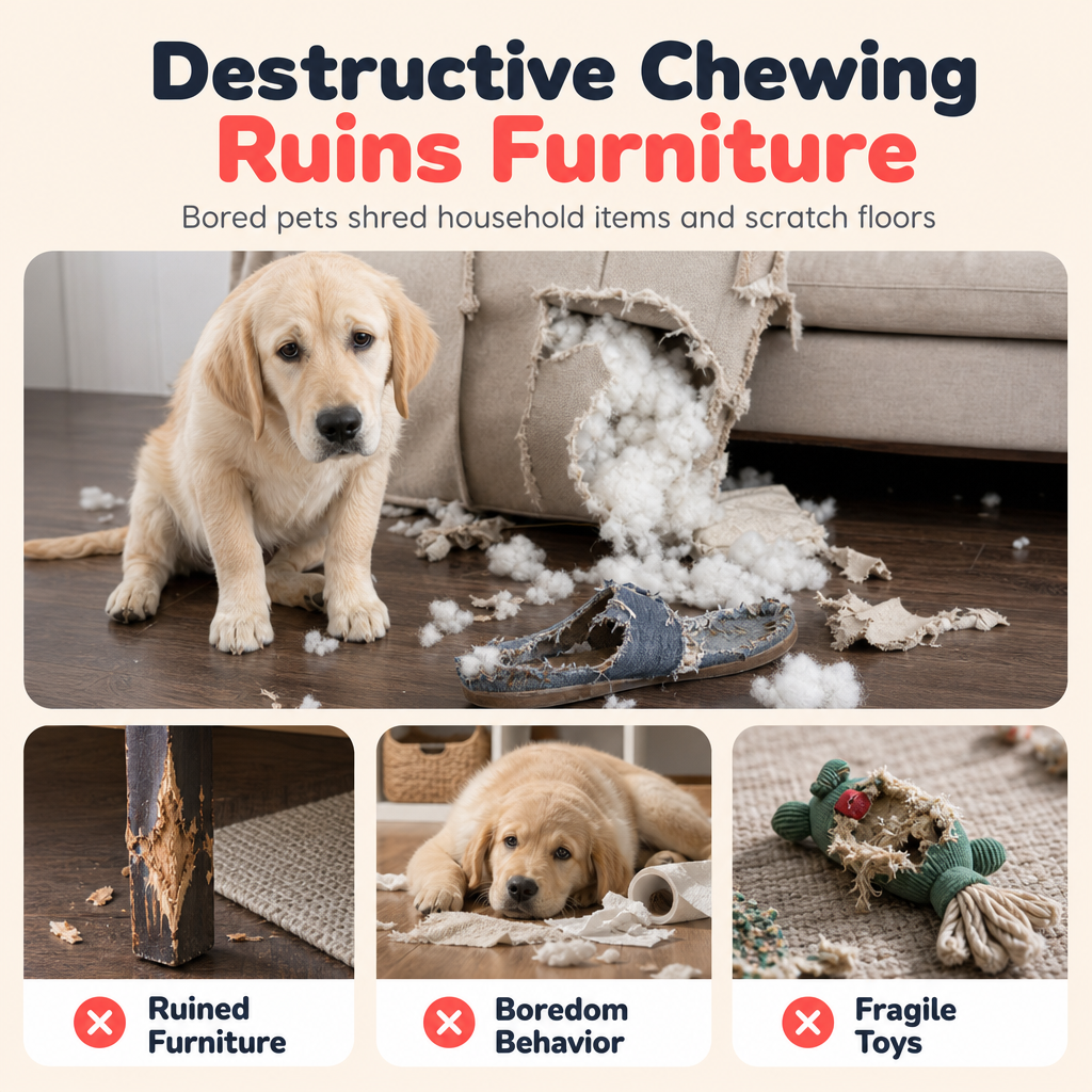🦴 Stop Destructive Chewing! Durable Bone Dog Chew Toy For Large Dogs