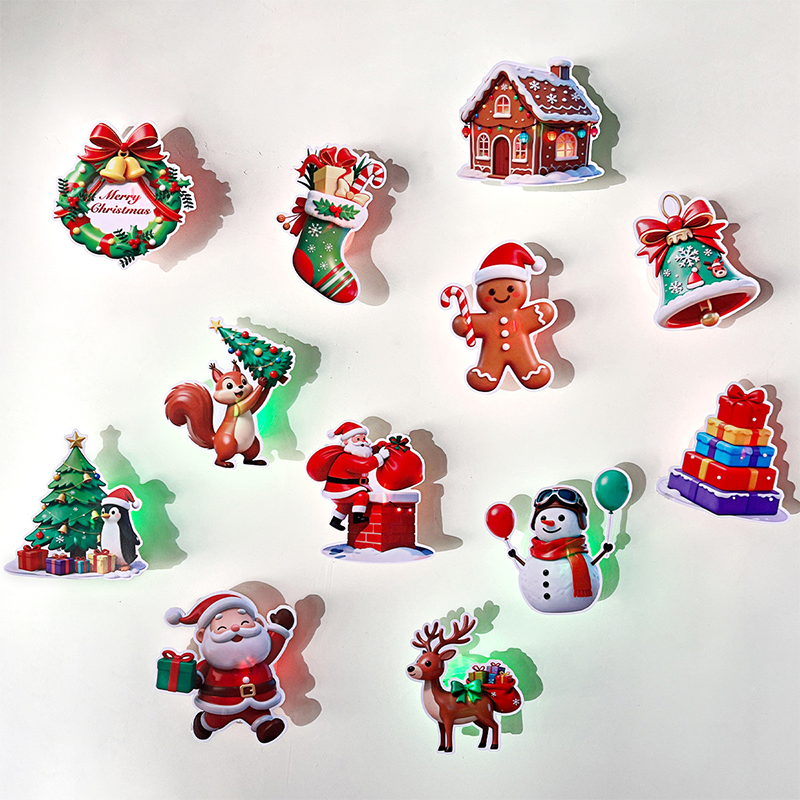🎄 Want Easy Festive Home Decor? LED Light-Up Christmas Wall Decals, No Mess