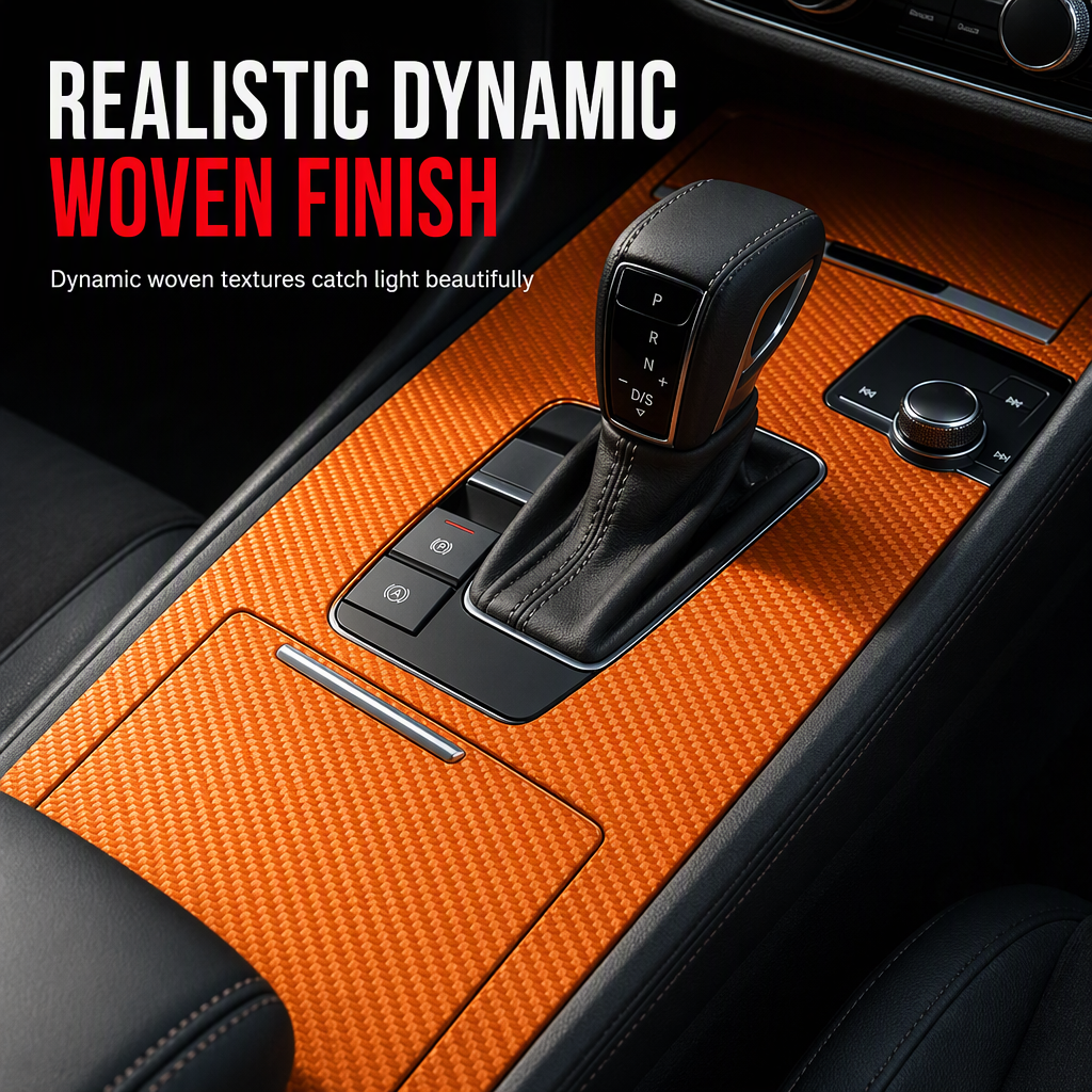 🚗 Protect Your Dash! 3D/6D Carbon Fiber Interior Film, Self‑Adhesive Car Wrap
