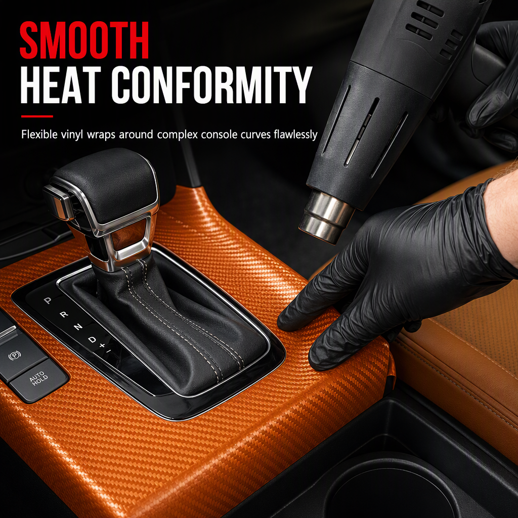 🚗 Protect Your Dash! 3D/6D Carbon Fiber Interior Film, Self‑Adhesive Car Wrap