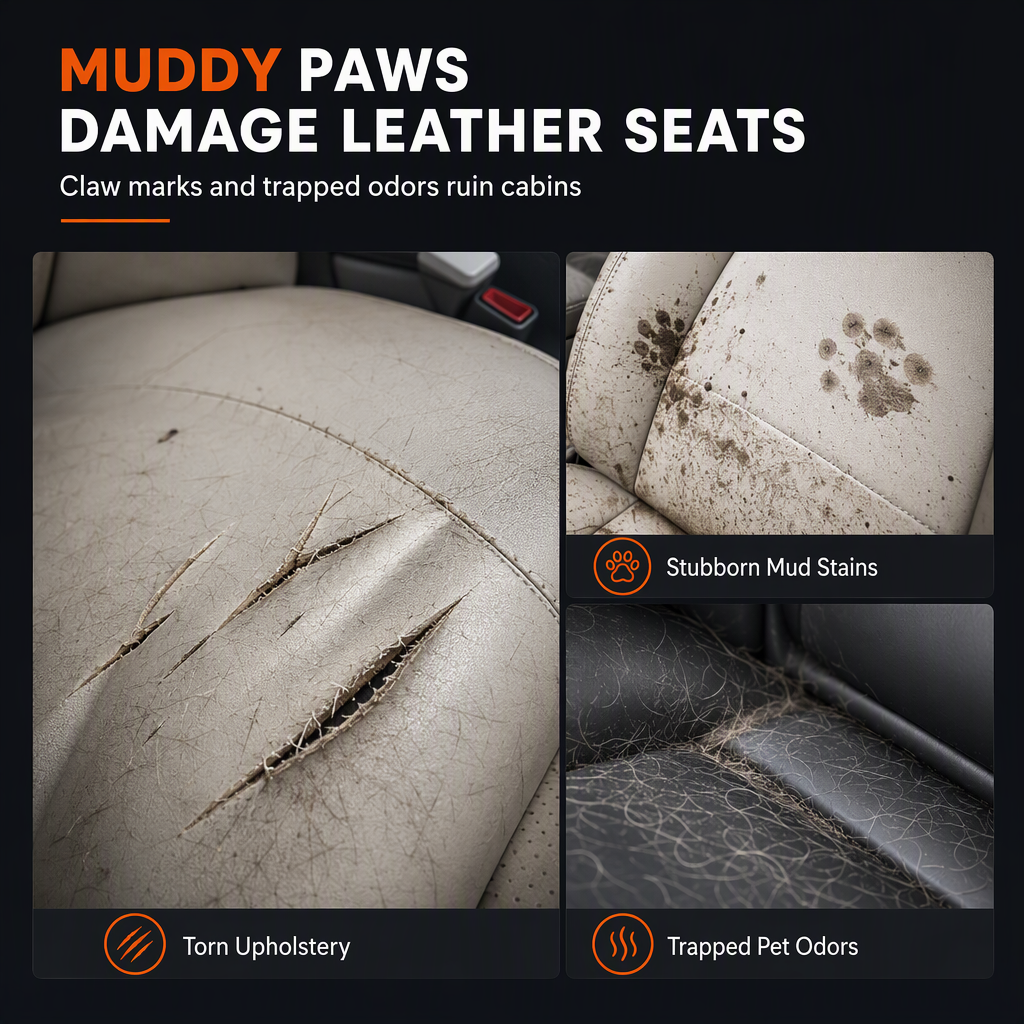 🚗 Tired Of Dirty Fur & Mud In Your Car? Waterproof Dog Rear Seat Cover