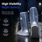 🌧️ Keep Shoes Dry! Reusable High‑Top Rain Shoe Covers, Non‑Slip