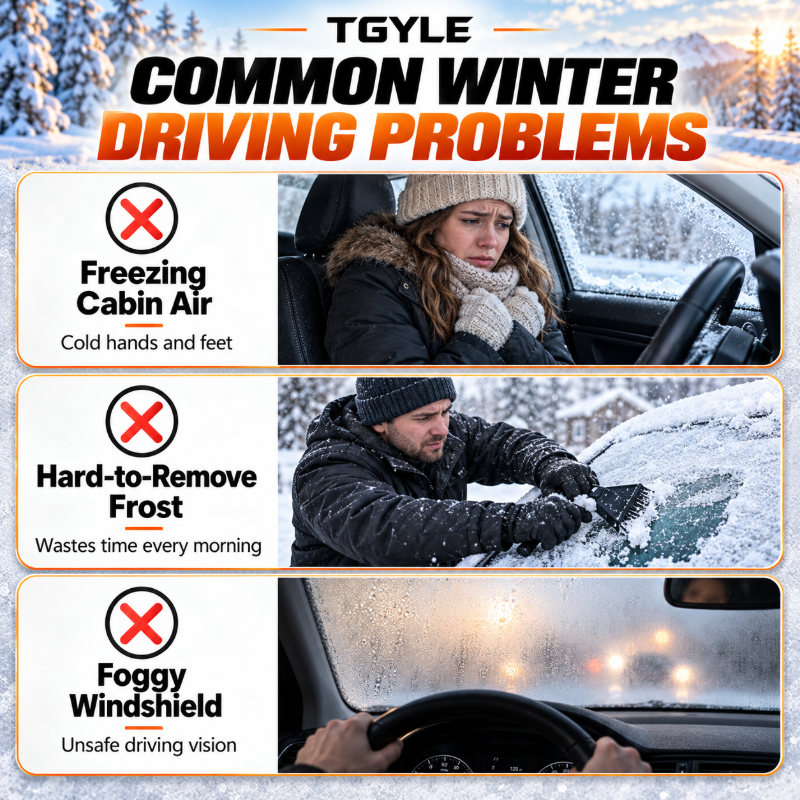 🚗Hot Seller❄️Portable Car Heater Defroster with 360-Degree Rotating Base
