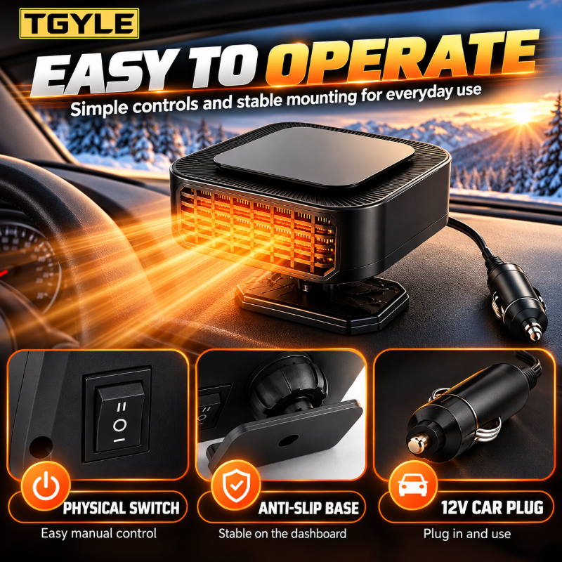 🚗Hot Seller❄️Portable Car Heater Defroster with 360-Degree Rotating Base