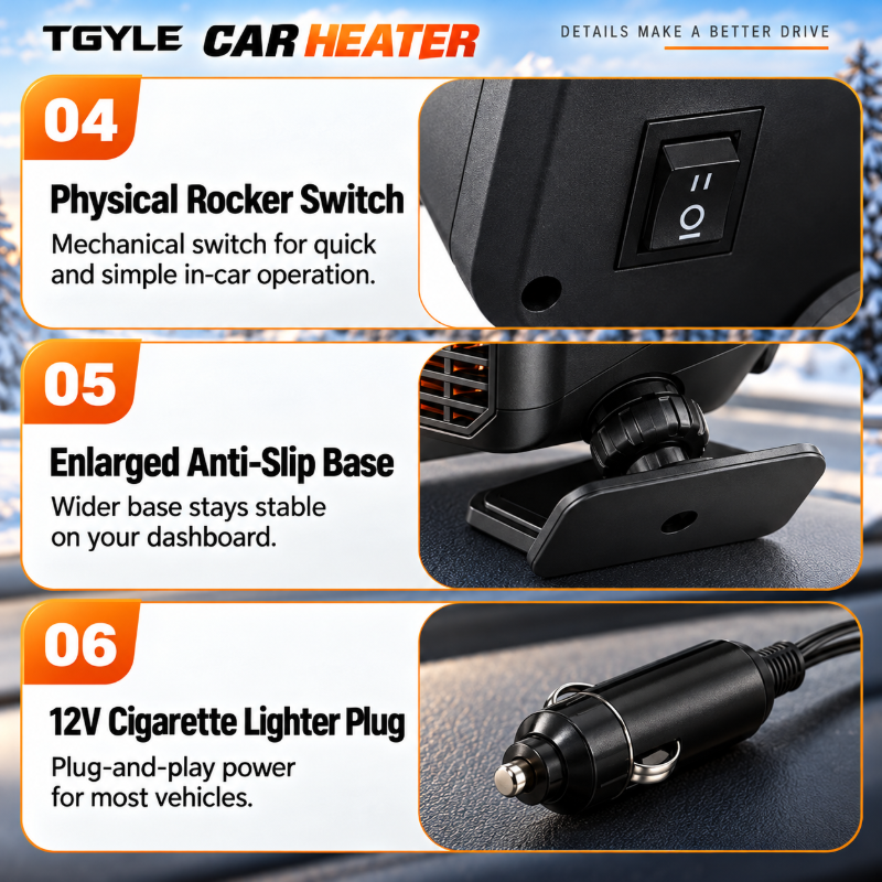 🚗Hot Seller❄️Portable Car Heater Defroster with 360-Degree Rotating Base