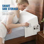 📚Triangular Wedge Reading Pillow | Built-in Side Pocket, Headboard Support Cushion