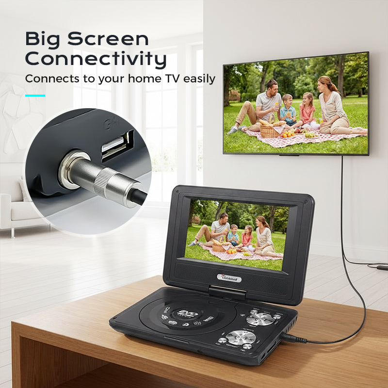 📀7.8" Portable DVD/EVD Player – Built-In Games, No Wi-Fi Required for Kids