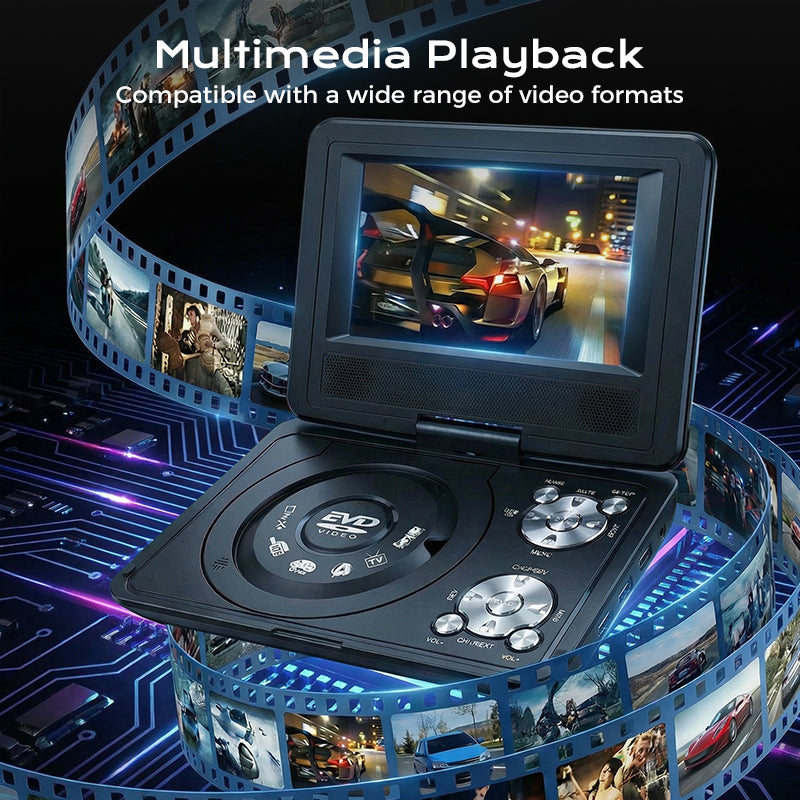 📀7.8" Portable DVD/EVD Player – Built-In Games, No Wi-Fi Required for Kids
