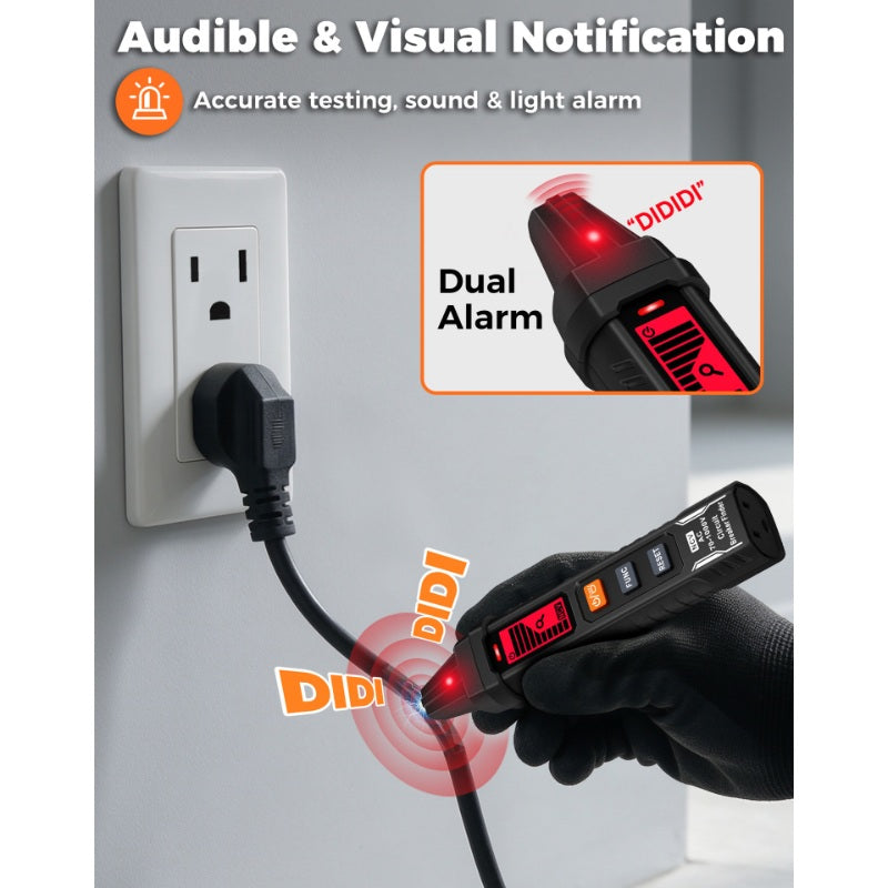 ⚡Tired of guessing which breaker controls your outlet? Digital Circuit Breaker Finder with Built-in Socket Tester