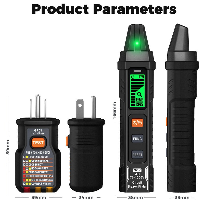 ⚡Tired of guessing which breaker controls your outlet? Digital Circuit Breaker Finder with Built-in Socket Tester