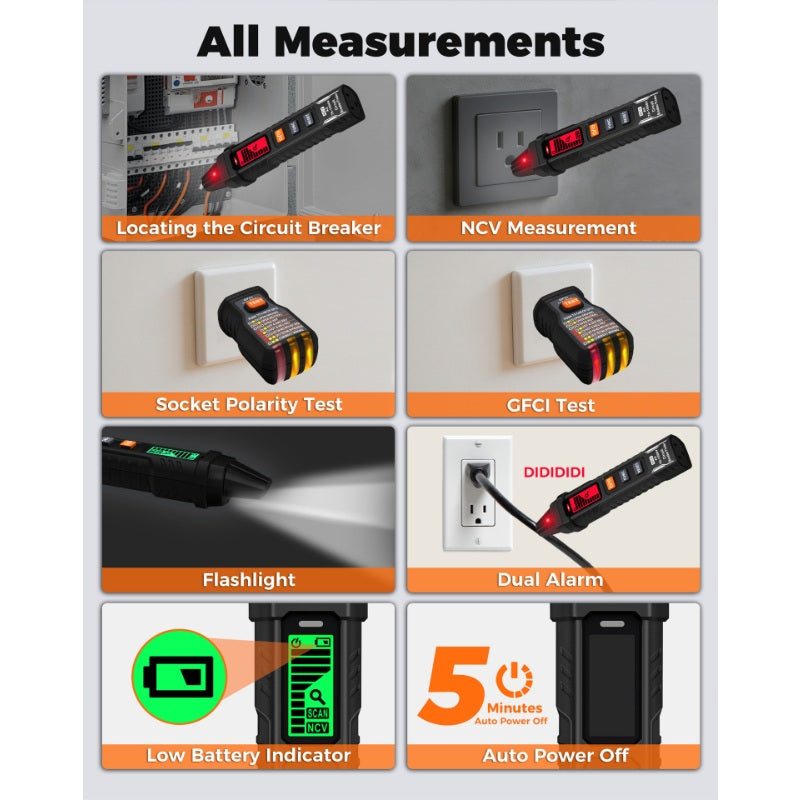 ⚡Tired of guessing which breaker controls your outlet? Digital Circuit Breaker Finder with Built-in Socket Tester