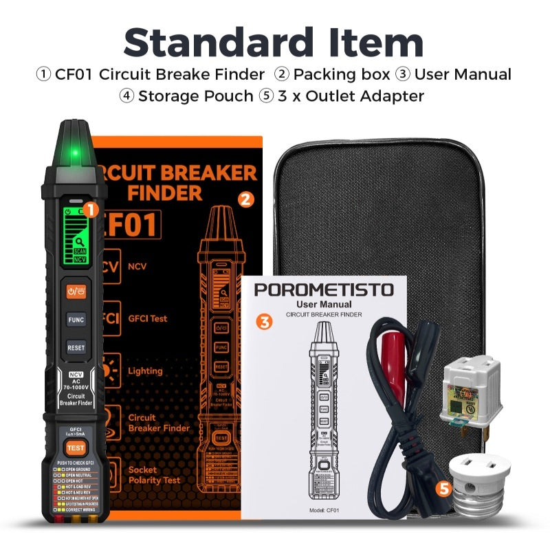 ⚡Tired of guessing which breaker controls your outlet? Digital Circuit Breaker Finder with Built-in Socket Tester