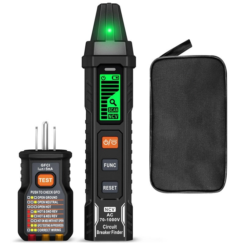 ⚡Tired of guessing which breaker controls your outlet? Digital Circuit Breaker Finder with Built-in Socket Tester
