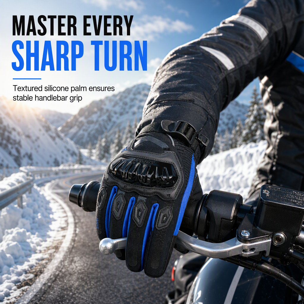 🏍️ Thickened Waterproof Winter Motorcycle Gloves, Touchscreen Friendly