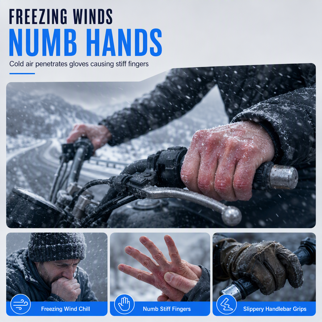 🏍️ Thickened Waterproof Winter Motorcycle Gloves, Touchscreen Friendly
