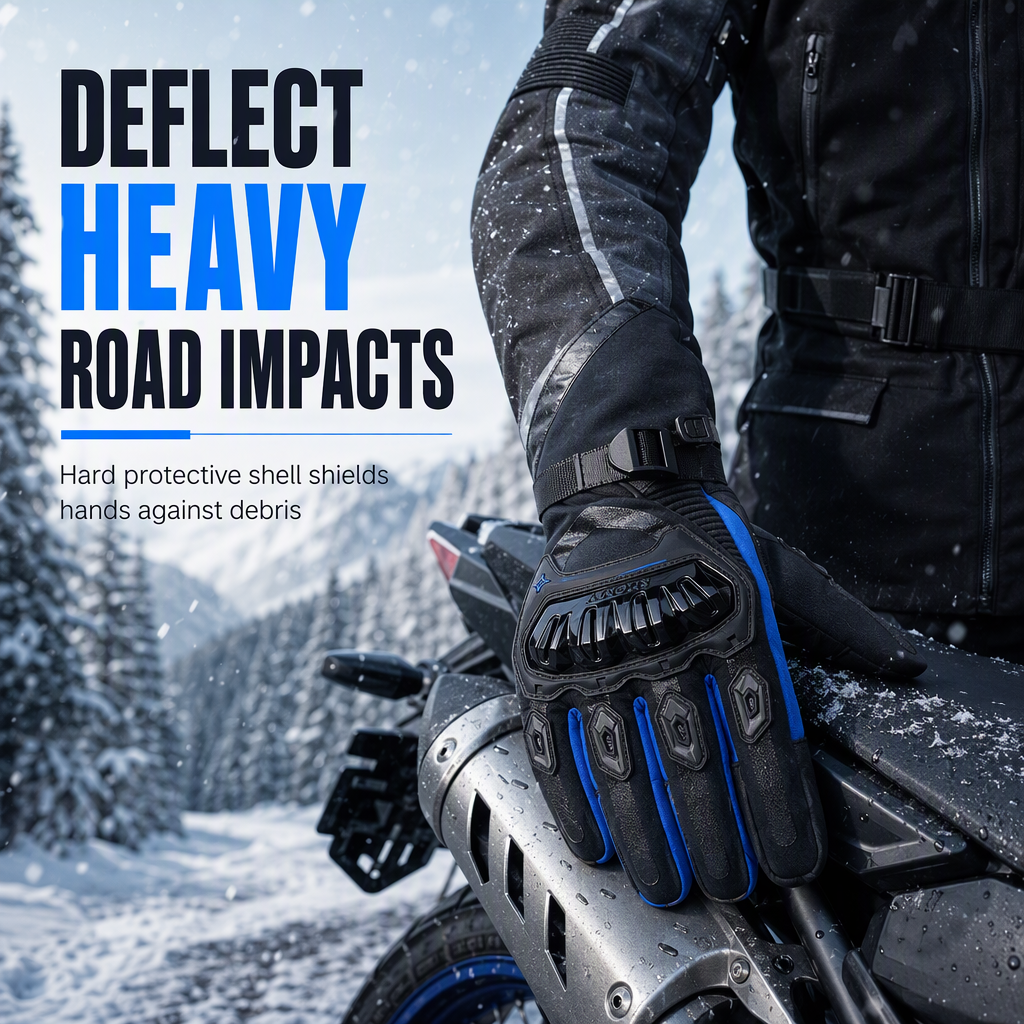 🏍️ Thickened Waterproof Winter Motorcycle Gloves, Touchscreen Friendly