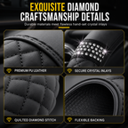 💎Glitter Crystal Steering Wheel Cover | Elastic Leather, Non-Slip, Bling Rhinestone Auto Interior Wheel Protector