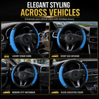 💎Glitter Crystal Steering Wheel Cover | Elastic Leather, Non-Slip, Bling Rhinestone Auto Interior Wheel Protector