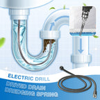 🚰Fix Clogged Pipes Fast! 🛠️Electric Drill Driven Drain Dredging Spring