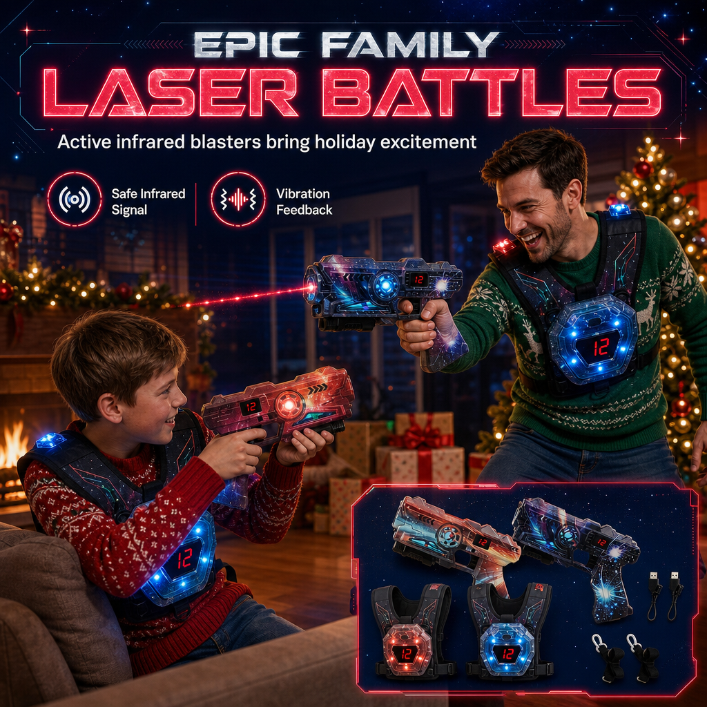 ⏰50% OFF Limited Offer🎮Kids Laser Tag Gun Set with Sensors & Projection Function, Boys Interstellar Battle Game Toy