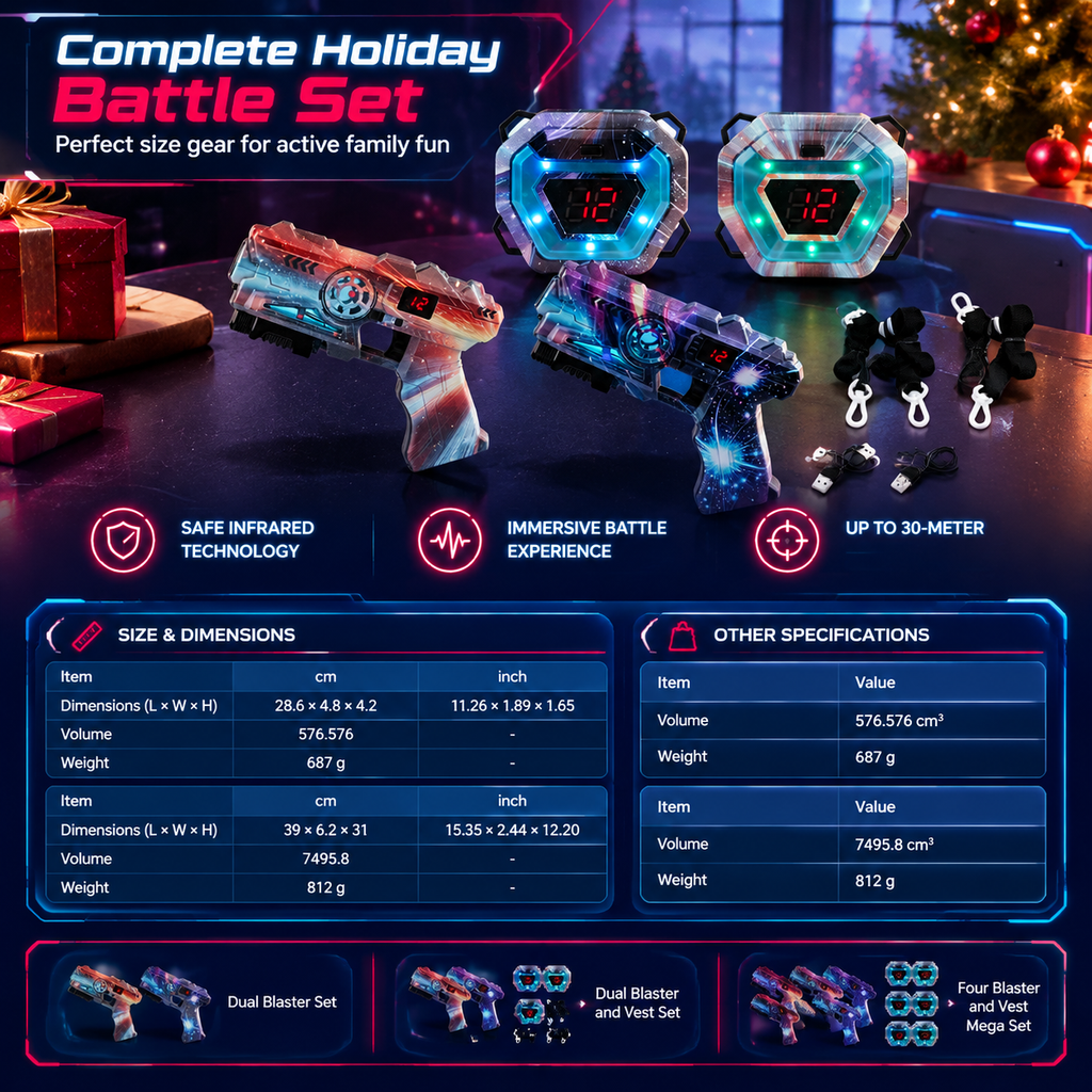 ⏰50% OFF Limited Offer🎮Kids Laser Tag Gun Set with Sensors & Projection Function, Boys Interstellar Battle Game Toy