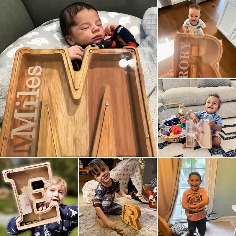 🎁Custom Engraved Wooden Piggy Bank | Personalized Keepsake Gift for Boys & Girls