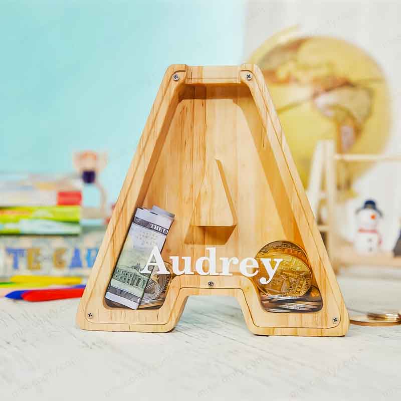 🎁Custom Engraved Wooden Piggy Bank | Personalized Keepsake Gift for Boys & Girls