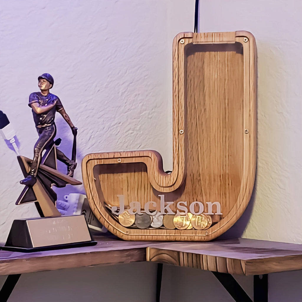 🎁Custom Engraved Wooden Piggy Bank | Personalized Keepsake Gift for Boys & Girls