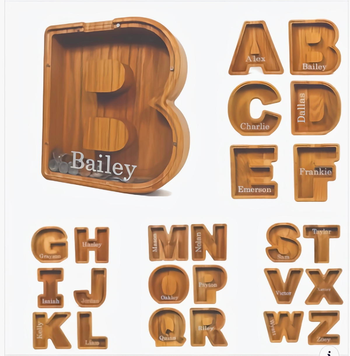 🎁Custom Engraved Wooden Piggy Bank | Personalized Keepsake Gift for Boys & Girls