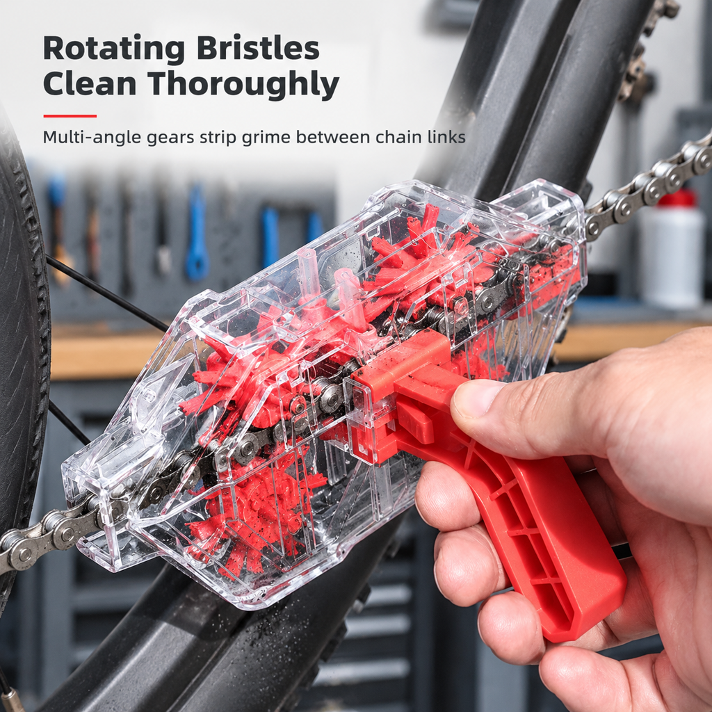 🧴Bike Chain Cleaning Tool | Clear Body, Easy Degreasing, Convenient Bicycle Maintenance