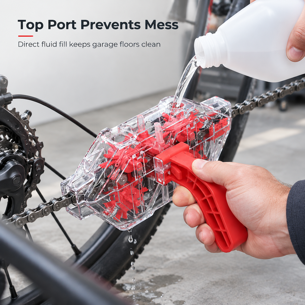 🧴Bike Chain Cleaning Tool | Clear Body, Easy Degreasing, Convenient Bicycle Maintenance