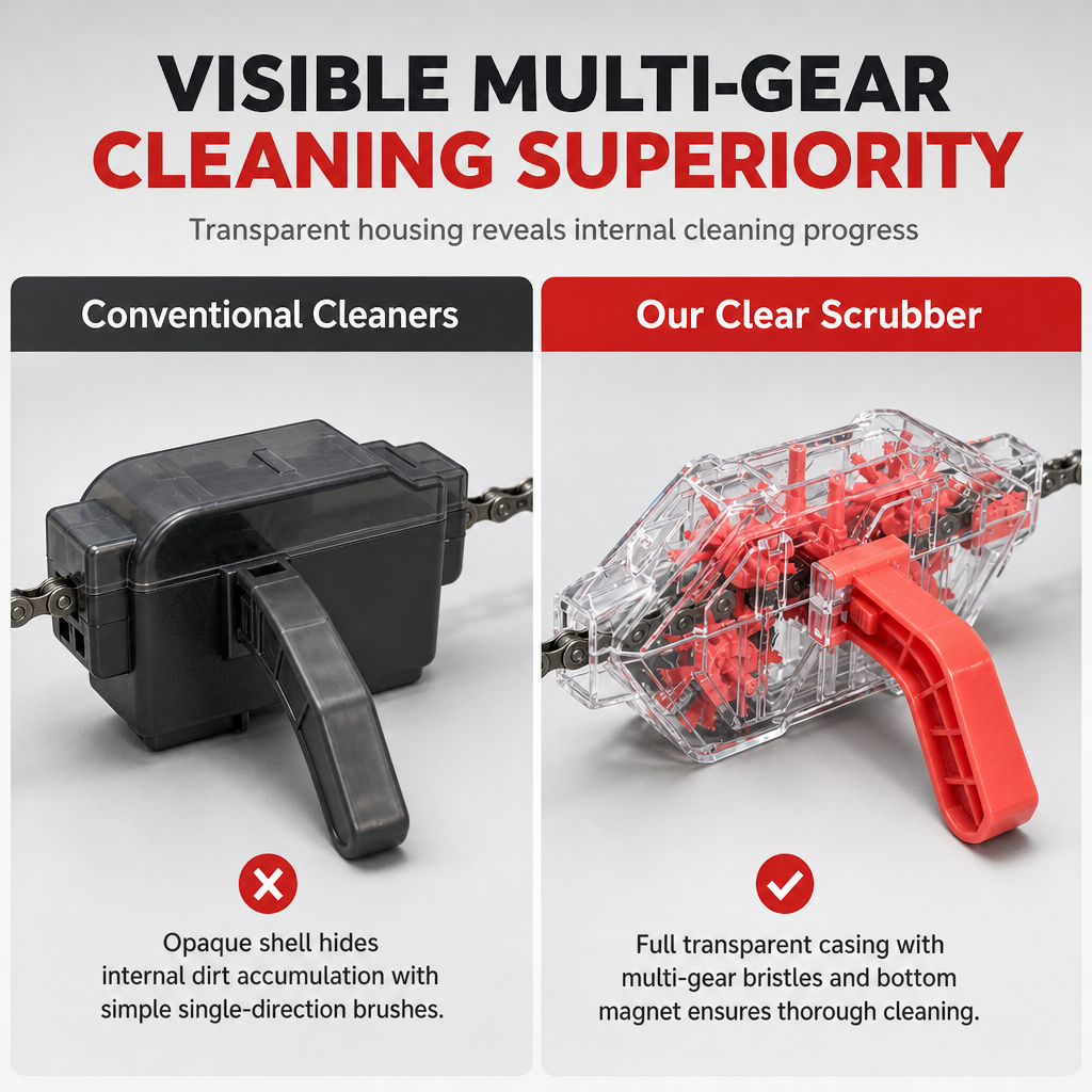 🧴Bike Chain Cleaning Tool | Clear Body, Easy Degreasing, Convenient Bicycle Maintenance