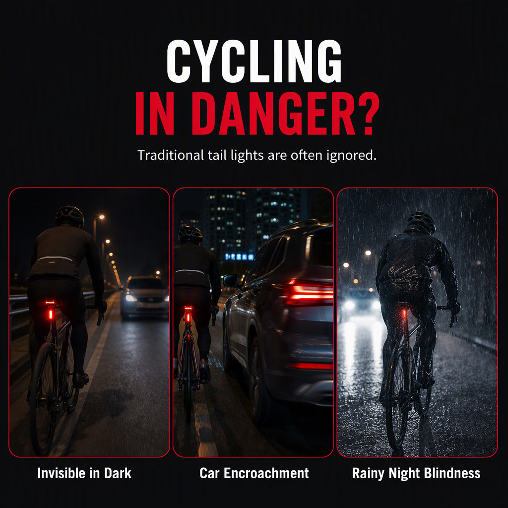🚴 LIMITED TIME | 48% OFF! 🔴 Rechargeable Bike Rear Safety Light – Laser Signal, IPX5 Waterproof & USB Charging 💡