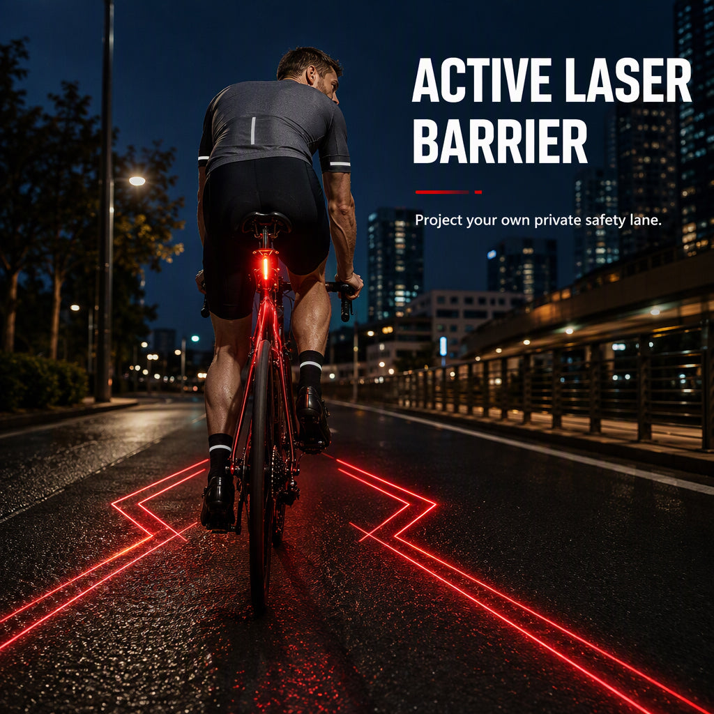 🚴 LIMITED TIME | 48% OFF! 🔴 Rechargeable Bike Rear Safety Light – Laser Signal, IPX5 Waterproof & USB Charging 💡